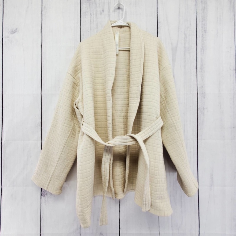 Lululemon Sz 10 Serene Travels Wrap Textured Belted Waist Tie Oversize Jacket